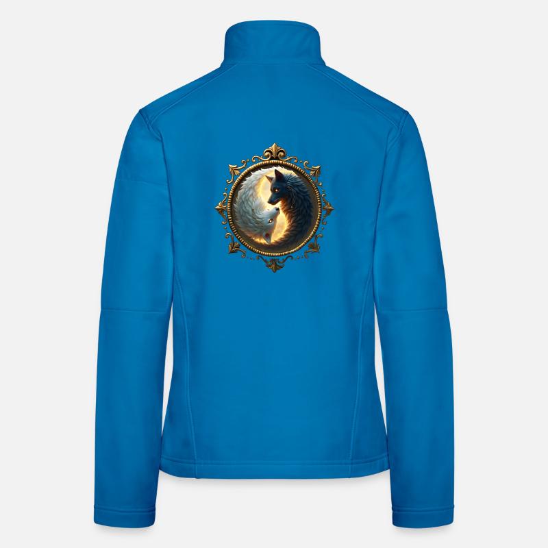 Moon wolves in circle Women's Softshell Jacket