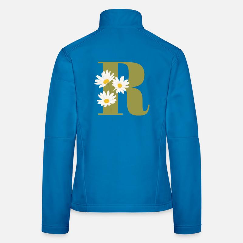 Buchstabe r grüne Gänseblümchen Frauen Softshelljacke