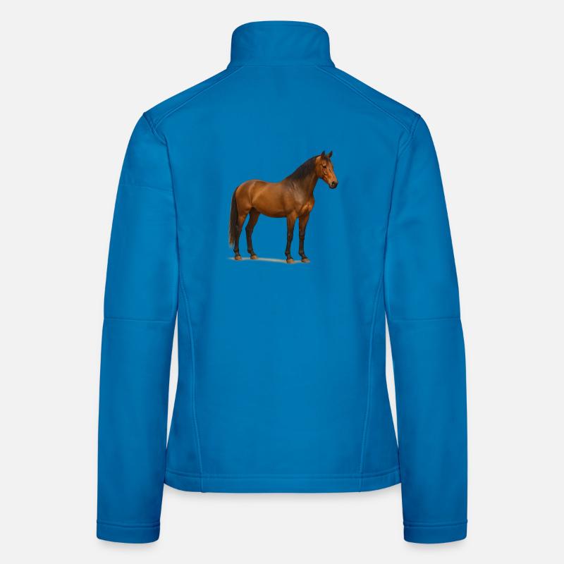 Reddish Brown Stallion in Sun Shimmer - Women's Softshell Jacket - light blue