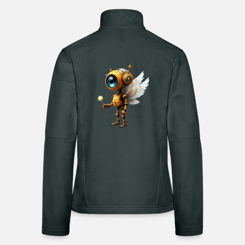 Steampunk Winged Robot Women's Softshell Jacket