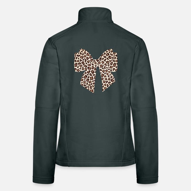 Leopard bow gift idea Women's Softshell Jacket