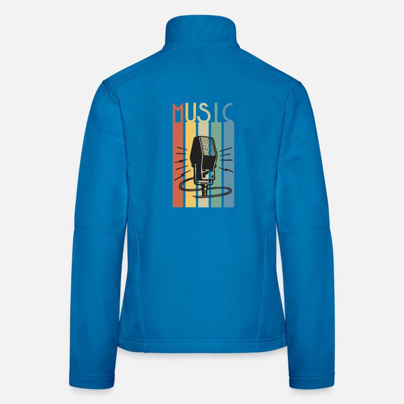 Bande musicale de microphone rétro Veste en tissu softshell Femme
