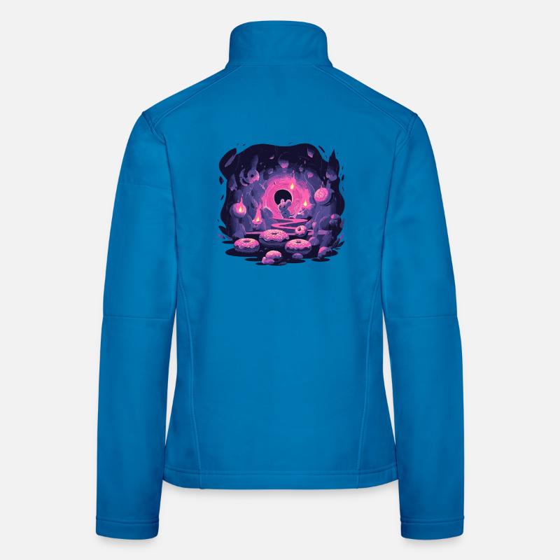 Neon Mäusehöhle mit Donuts Frauen Softshelljacke