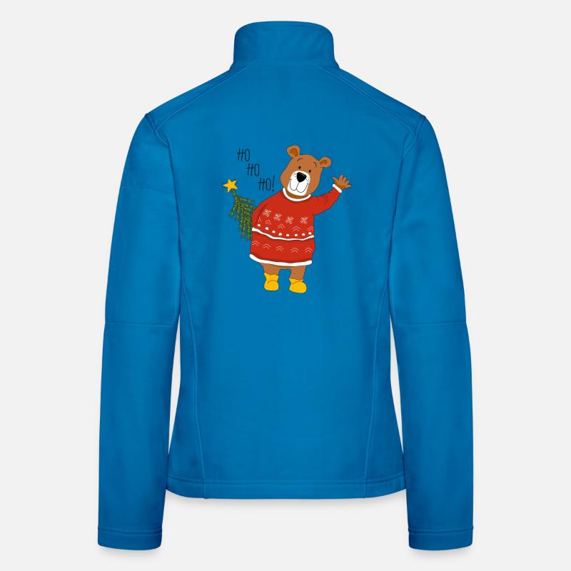 Bär mit Weihnachtsbaum Frauen Softshelljacke