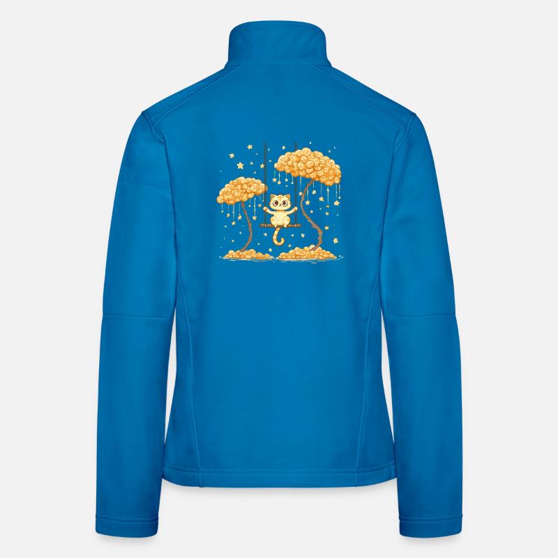 Cat acrobatics in the star forest Women's Softshell Jacket