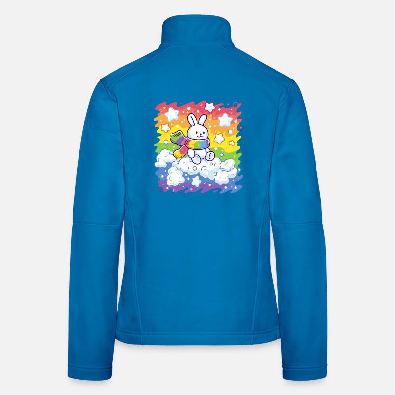Rainbow bunny on cloud Women's Softshell Jacket