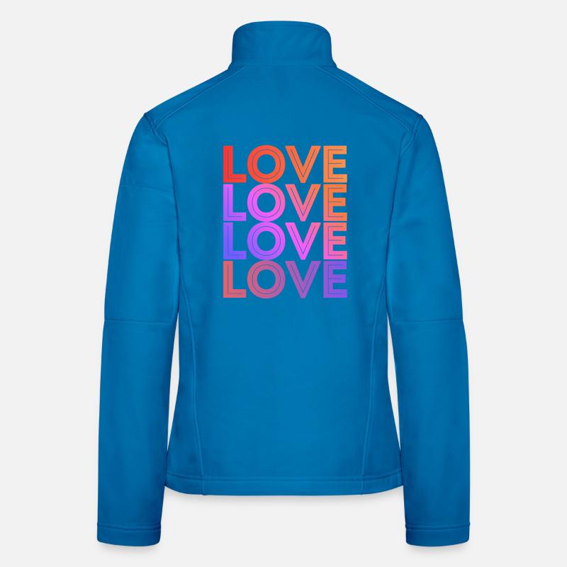 LOVE Text Font Design Gradient Typo Women's Softshell Jacket