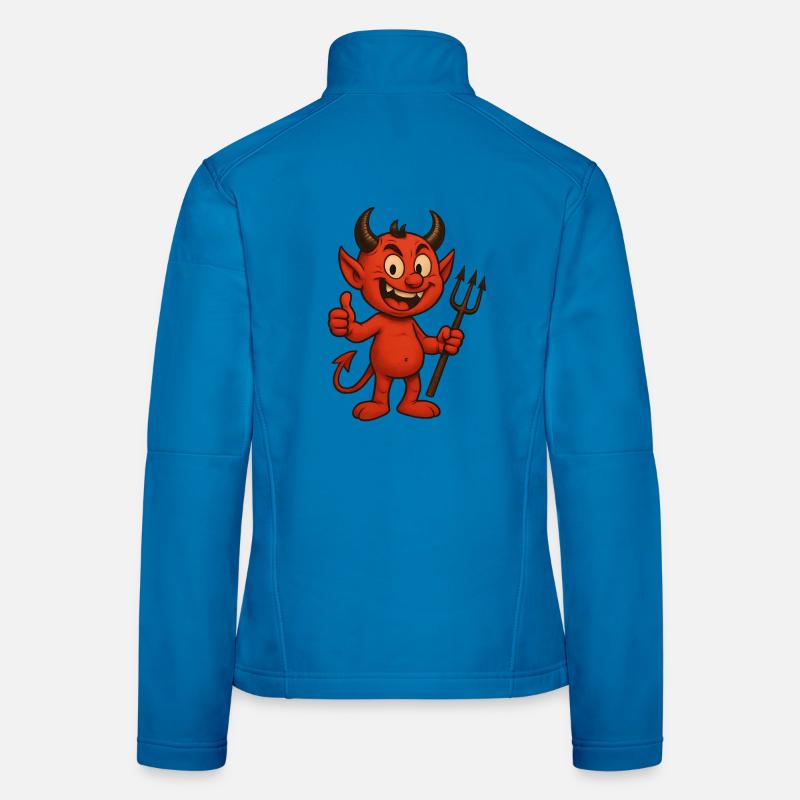Cheerful Cartoon Devil – Funny Devil Design Women's Softshell Jacket