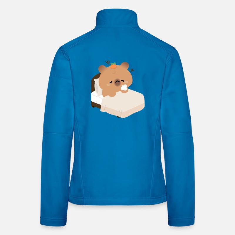 Sleepy Capybara in Cozy Bed - Women's Softshell Jacket - light blue