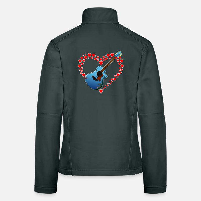Heart with guitar Women's Softshell Jacket