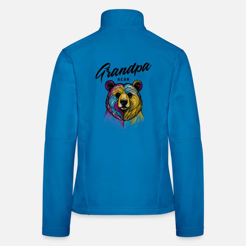 Rainbow Bear Split Grandpa Bear Women's Softshell Jacket