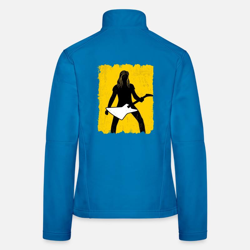Affiche graffiti Silhouette du guitariste Veste en tissu softshell Femme