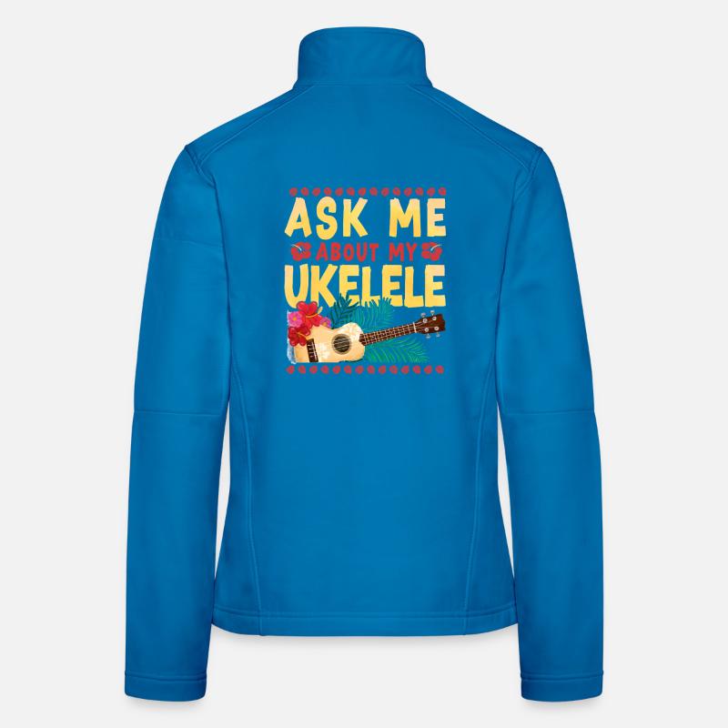 Ukulélé hawaïen Ukulélé Demandez-moi à propos Veste en tissu softshell Femme
