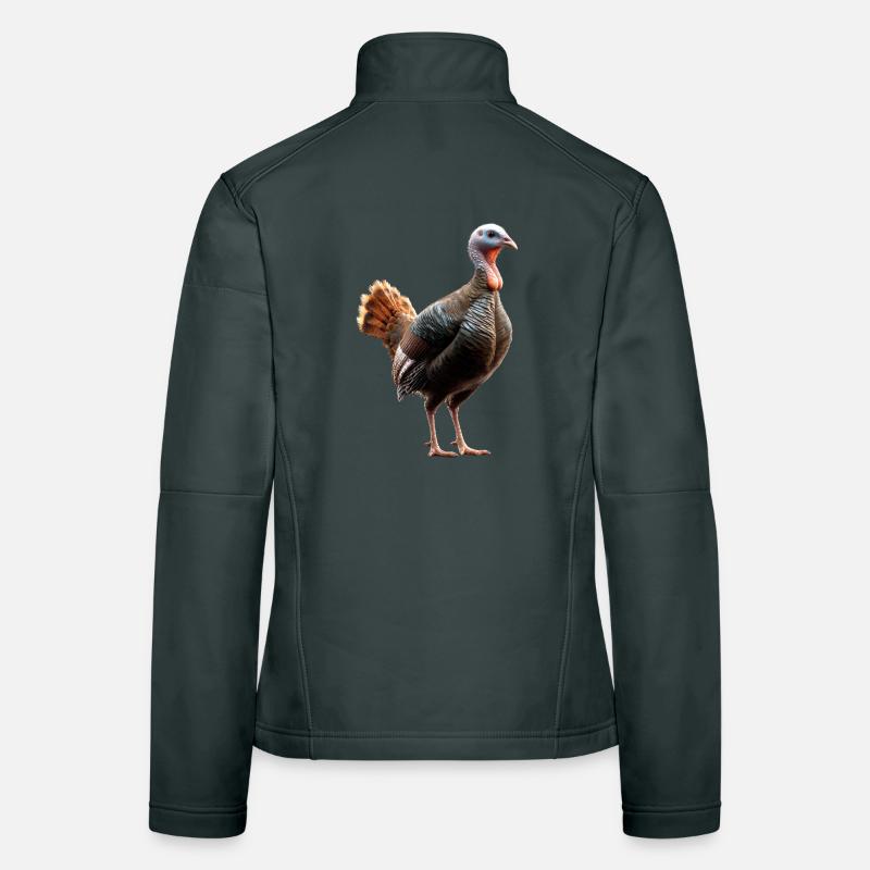 Dinde Poules Oiseaux Dinde Veste en tissu softshell Femme