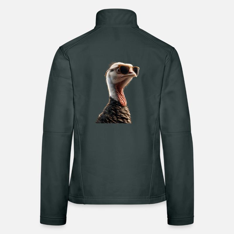 Dinde Poules Oiseaux Dinde Veste en tissu softshell Femme