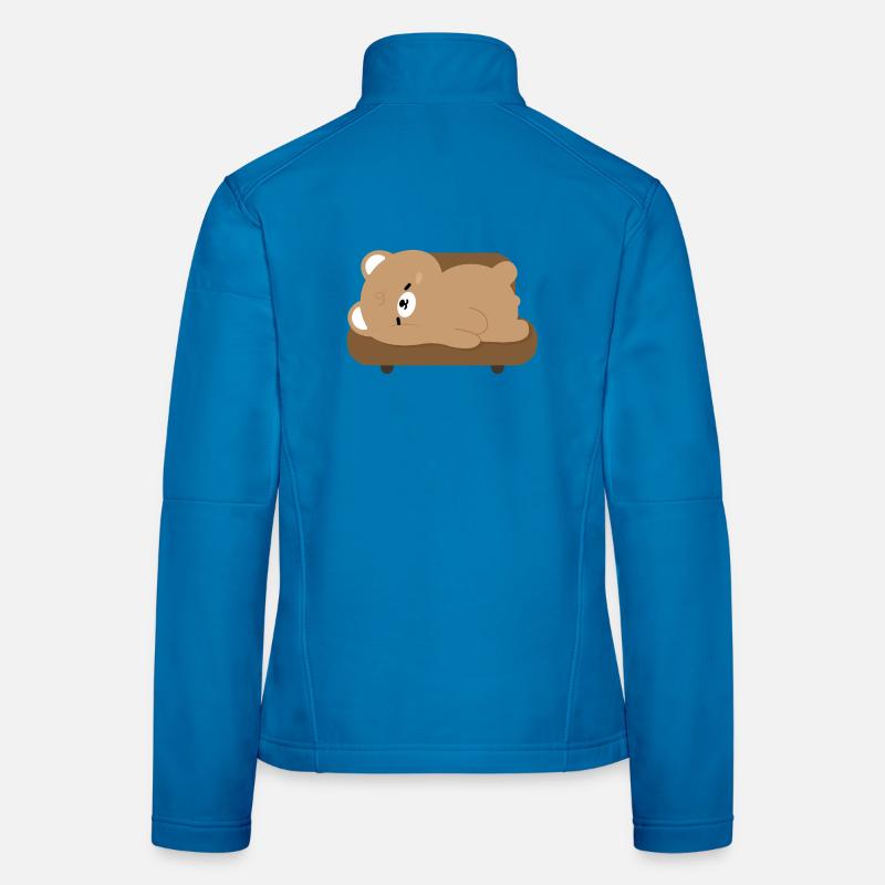 Tired Polar Bear on Sofa Women's Softshell Jacket