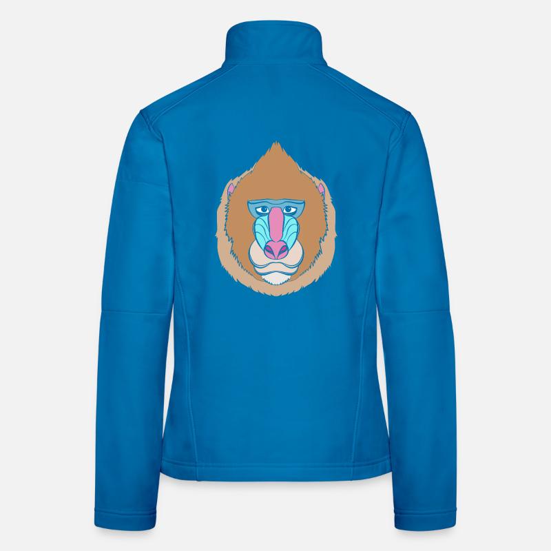 Baboon Pavian Primat Affe Affen Frauen Softshelljacke