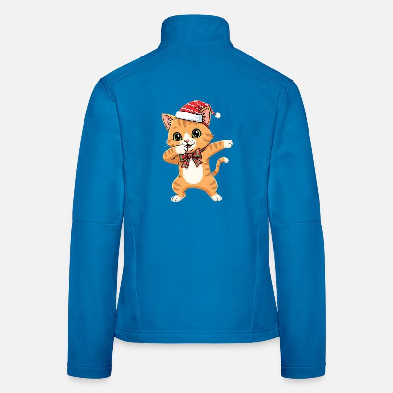 Danse drôle de Noël avec chat et dabbing. Veste en tissu softshell Femme