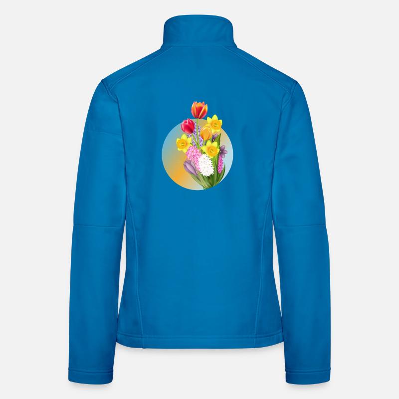 Spring bouquet with tulips, daffodils & hyacinths Women's Softshell Jacket