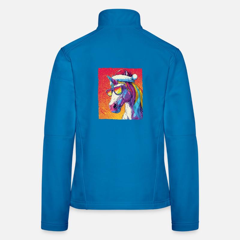 Unicorn Christmas Portrait - Women's Softshell Jacket - light blue