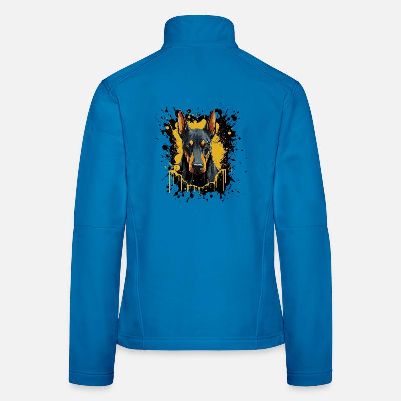 Dobermann Splash Kunst Frauen Softshelljacke