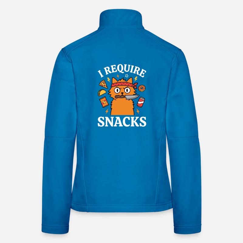 I Demand Snacks Funny Cat Lover Humor Women's Softshell Jacket