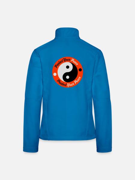 Protégez votre paix Santé mentale Pleine conscience - Veste en tissu softshell Femme - bleu clair - Dos