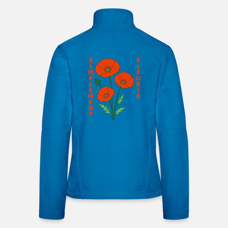 Simplement fleurie - Illustration florale rétro Veste en tissu softshell Femme