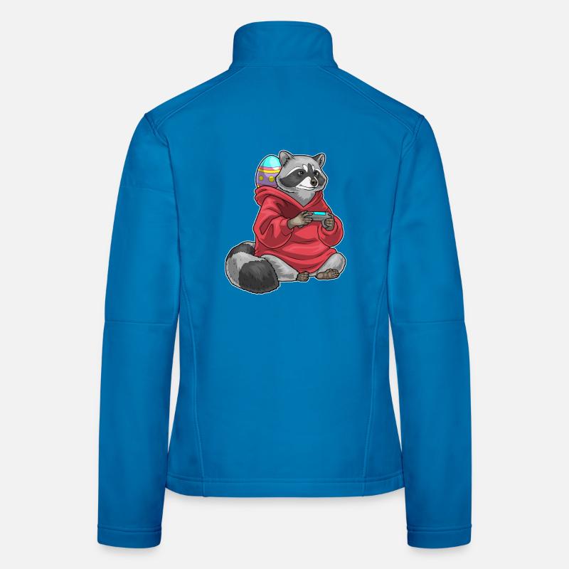 Raccoon Easter Gamer Women's Softshell Jacket