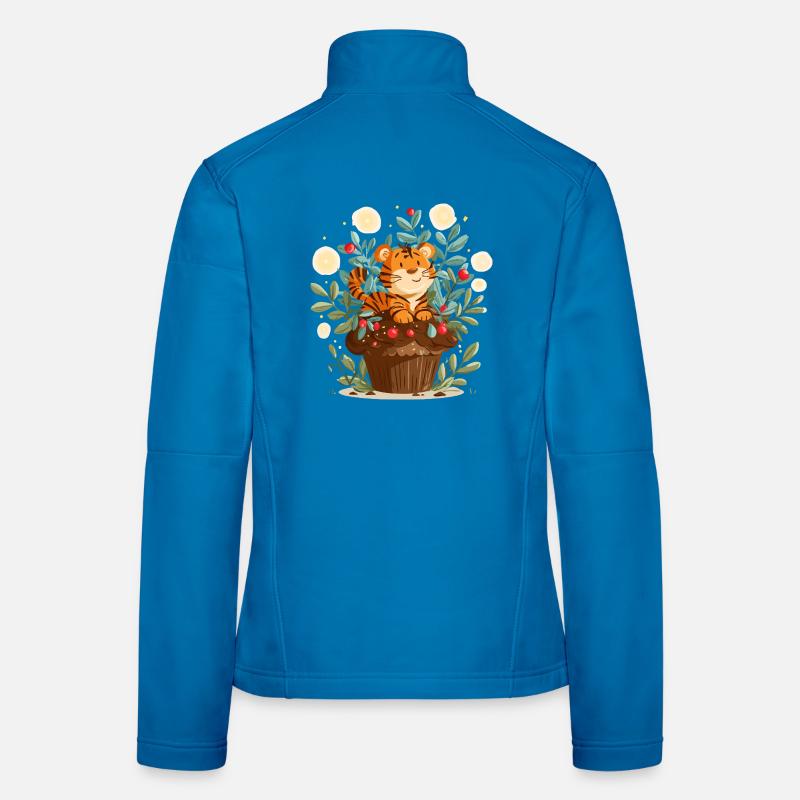 Kuscheltiger im Blumenkorb Frauen Softshelljacke