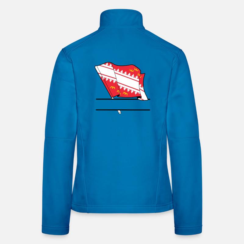 Drapeau d’Alsace avec boîte de texte Veste en tissu softshell Femme
