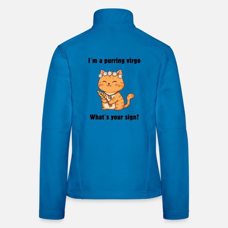 Signe du zodiaque Chat Vierge – Chat Vierge mignon Veste en tissu softshell Femme
