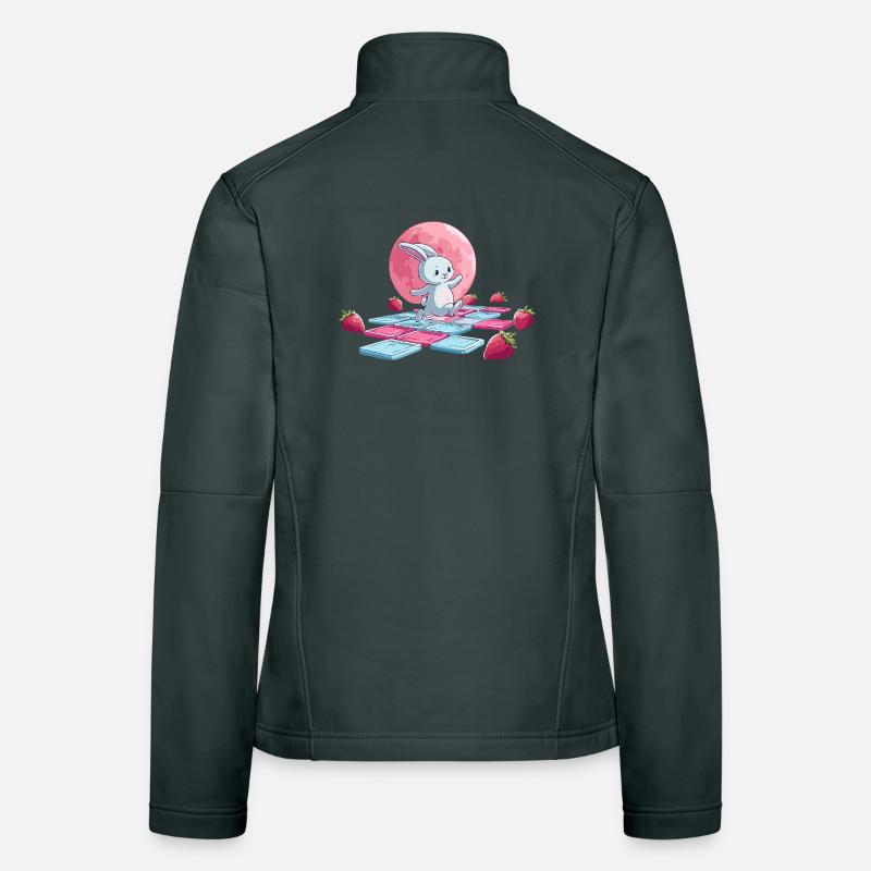 Hopping path on the pink moon Women's Softshell Jacket