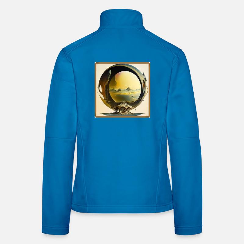 Sphere Ring Surreal Moon World Women's Softshell Jacket