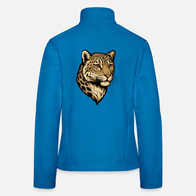 Leopard Head Illustration Women's Softshell Jacket