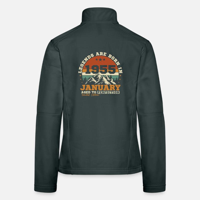 Januar 1955 Vintage-Retro-Geburtstagsgeschenk Frauen Softshelljacke