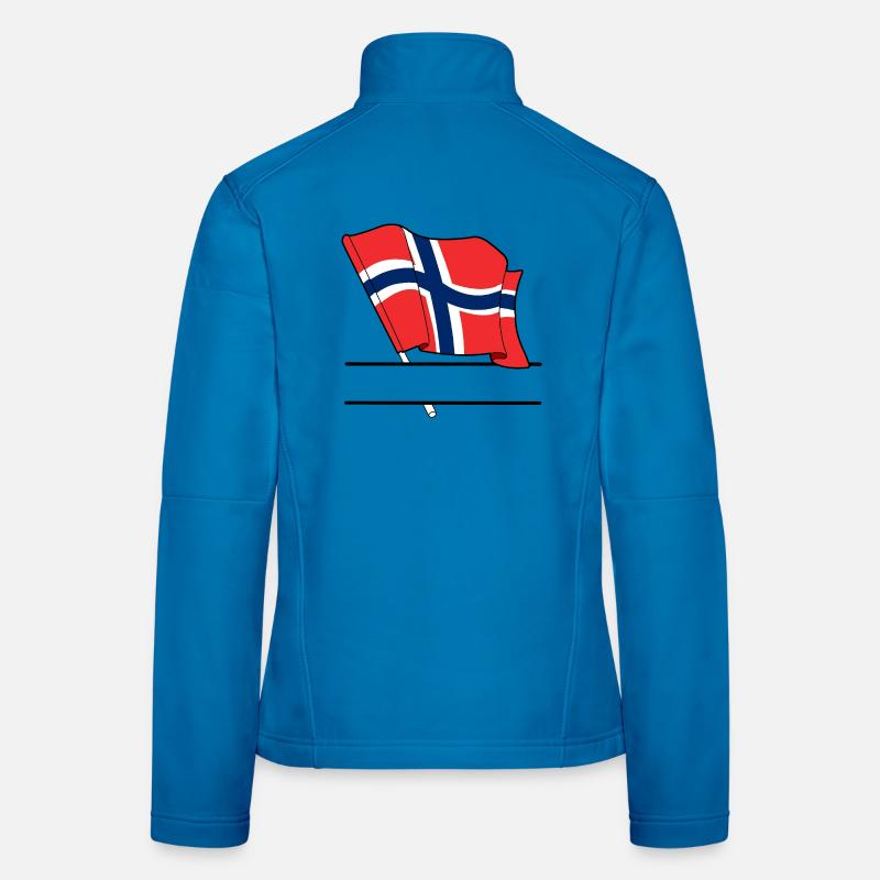 Norway Flag – Custom Text Women's Softshell Jacket