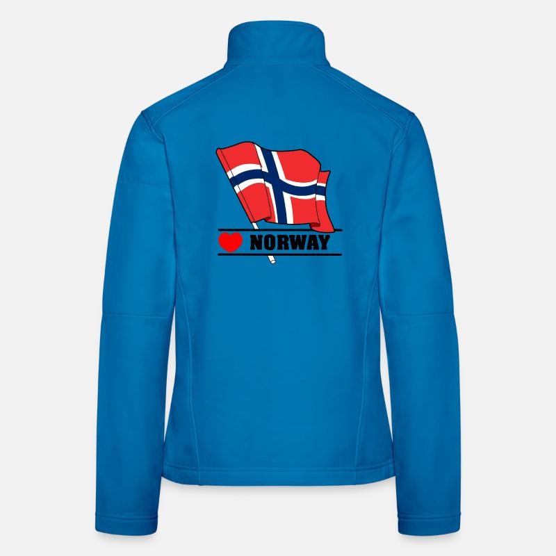 Norway Flag with Heart Women's Softshell Jacket
