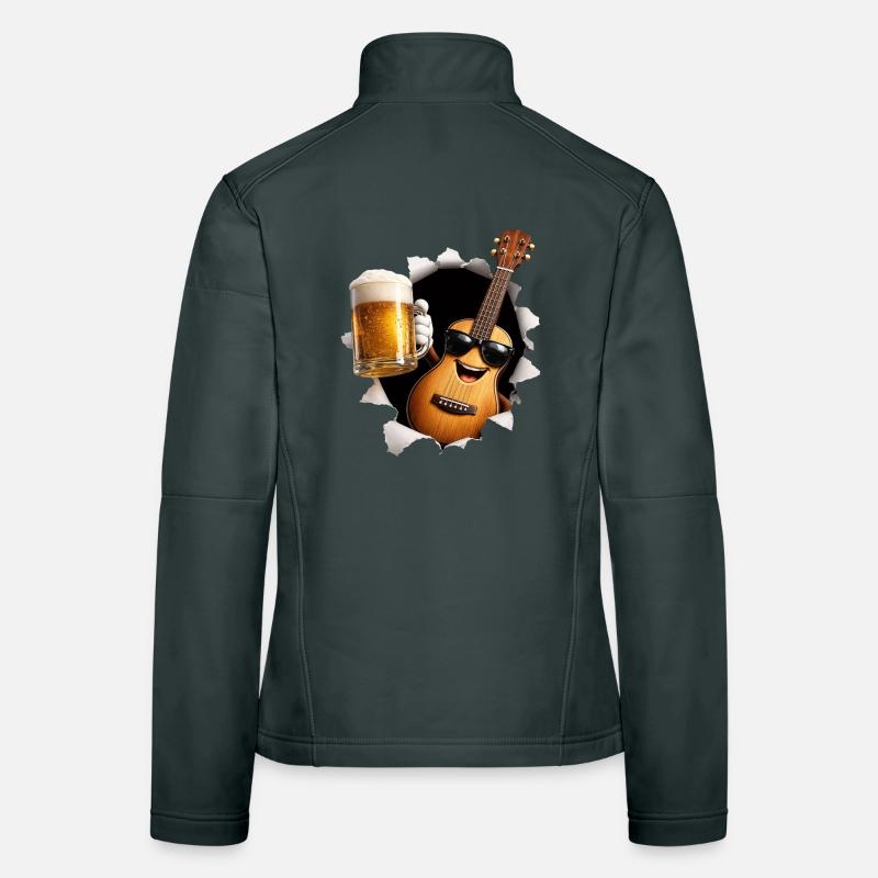 Bière au ukulélé Veste en tissu softshell Femme