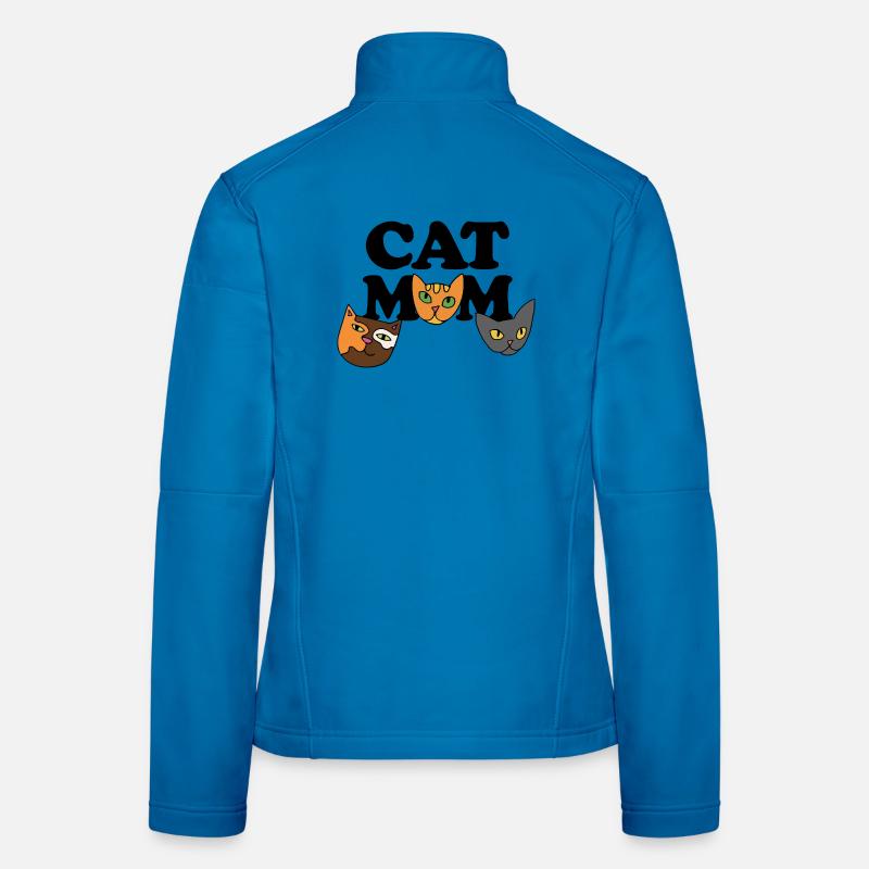Three Cat Faces in Bold Palette Women's Softshell Jacket