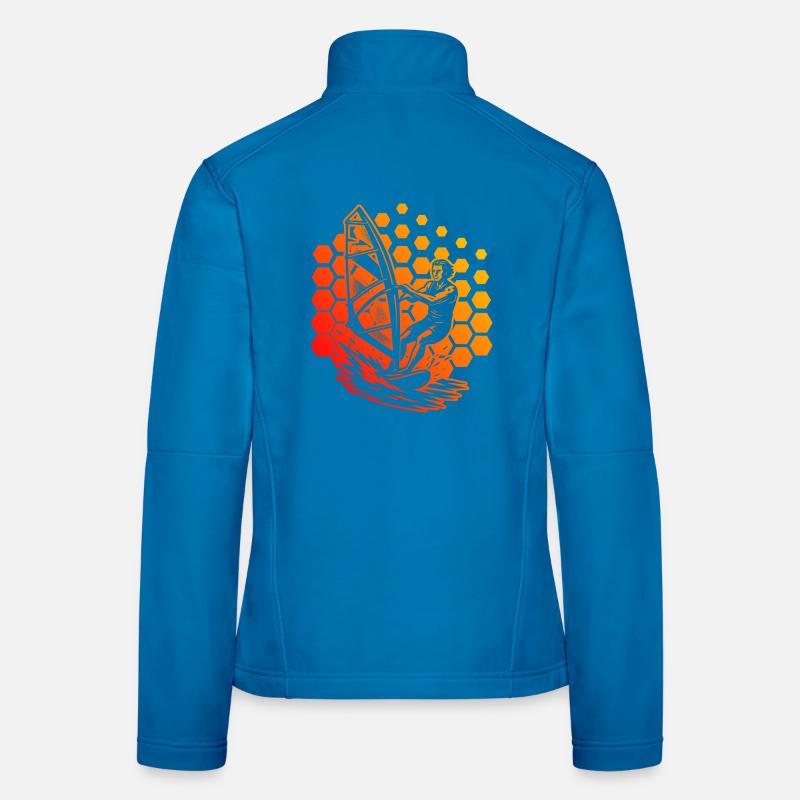 Modern Windsurfing Artwork Women's Softshell Jacket