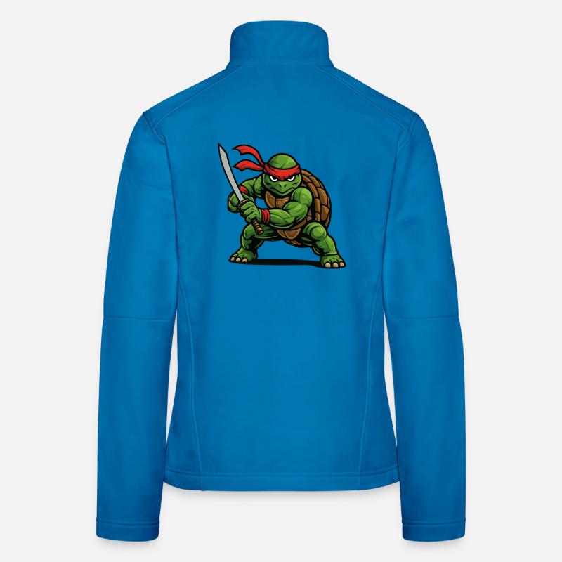 Ninja Warrior Turtle with Katana Sword Women's Softshell Jacket