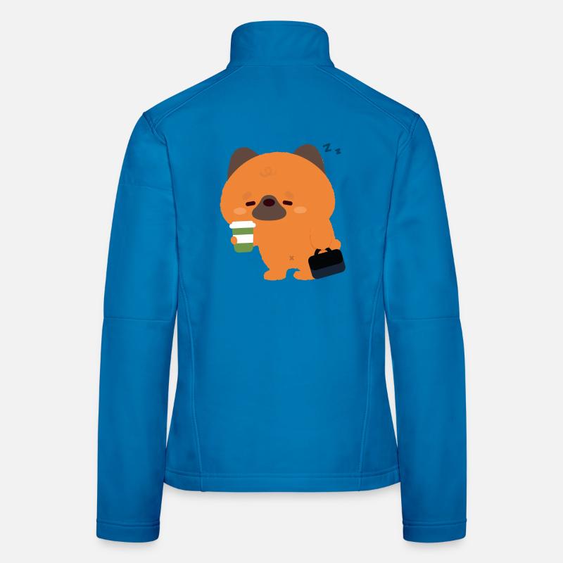 Schläfriger Deutscher Schäferhund-Kaffee - Frauen Softshelljacke - Lichtblau