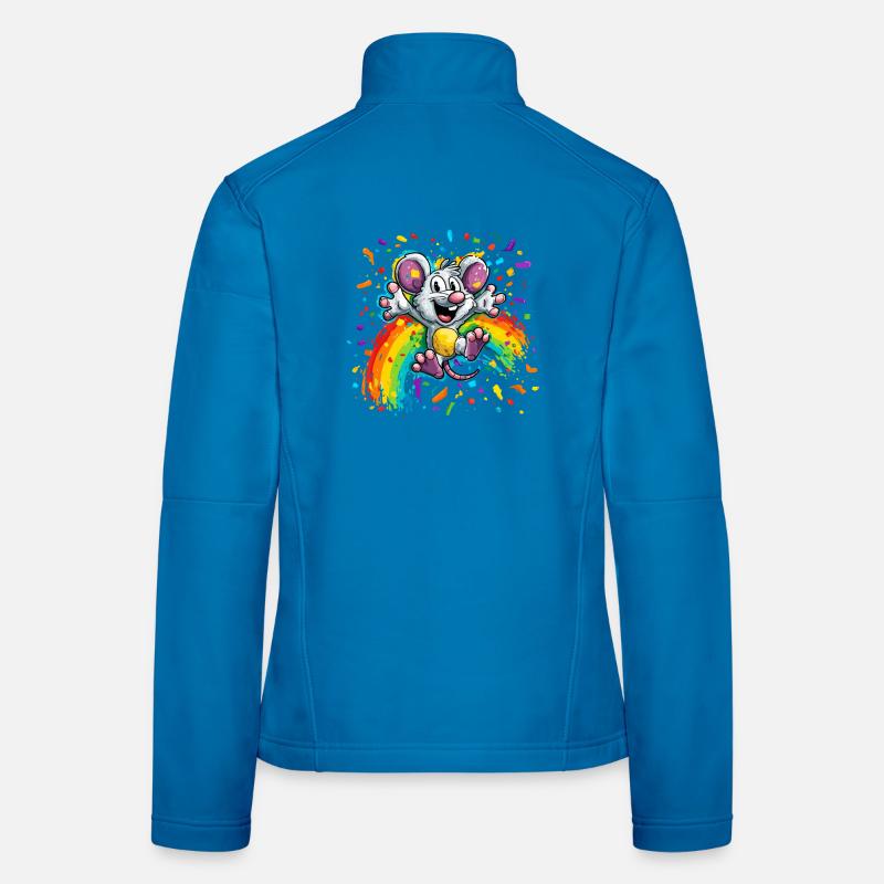 Rainbow Mouse Color Shower Women's Softshell Jacket