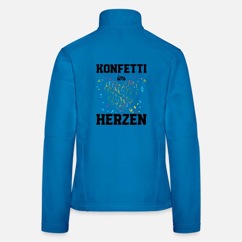 CONFETTIS DANS LE CŒUR – Carnaval Carnaval Party Spruc Veste en tissu softshell Femme