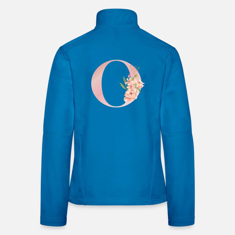 C-Blütenpastellmonogramm Frauen Softshelljacke