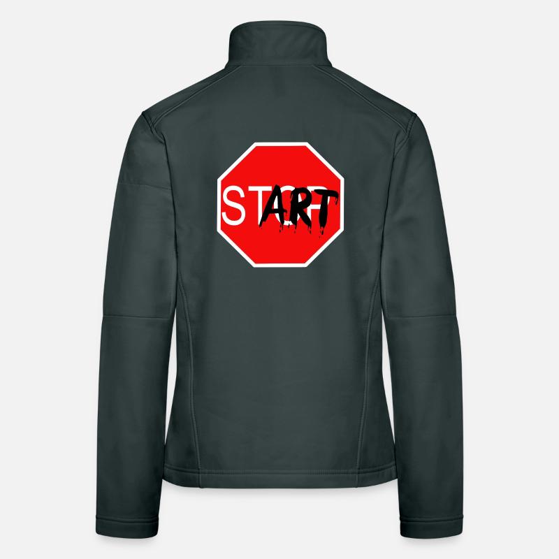 Startzeichen Graffiti Stoppschild Frauen Softshelljacke