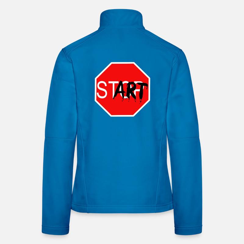 Start Sign Graffiti Stop Sign Women's Softshell Jacket