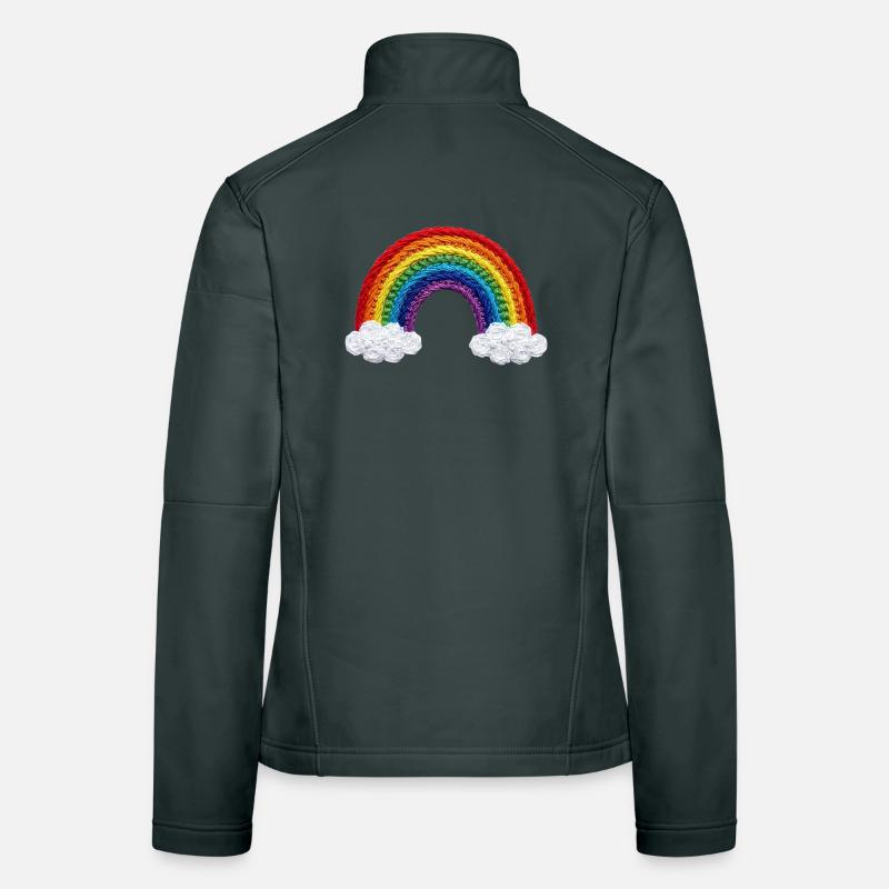 Rainbow in embroidered look (printed) Women's Softshell Jacket