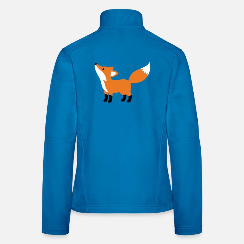 Cute curious fox minimalist style Women's Softshell Jacket